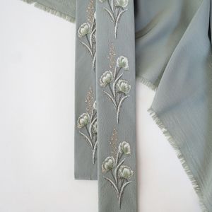 Dusty Sage Embroidery Design 389 With Soft Gold Product Image