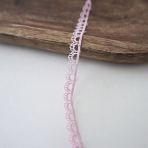 Candy Pink Fine Embroidered Looped Edge Narrow Lace Trim Product Image