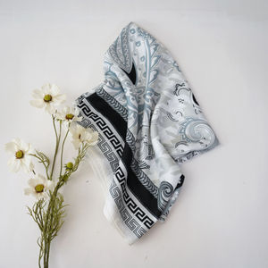 White And Black With Blue Gray Design XL Church Scarf Product Image
