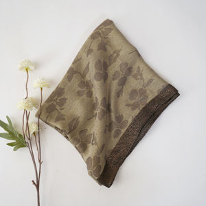 Vintage Brown Floral With Gold Design Church Scarf Product Image