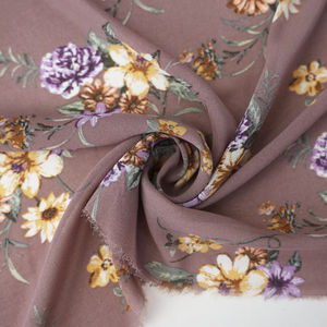 Dusty Light Purple Floral  Chiffon Print Product Image