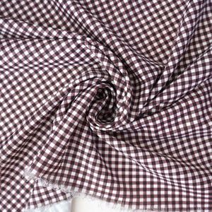 Chestnut Brown Gingham Stretch Poly Stretch Fabric Product Image