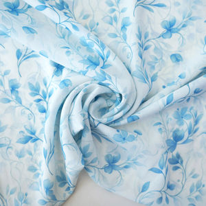 Powder Blue Crinkle Floral Print Product Image