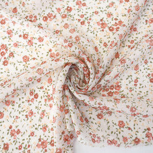 Terra Cotta Dainty Floral Print Crinkle Chiffon Product Image