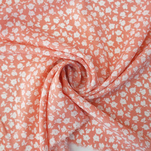 Terra Cotta With White Floral Linen Look Print Product Image