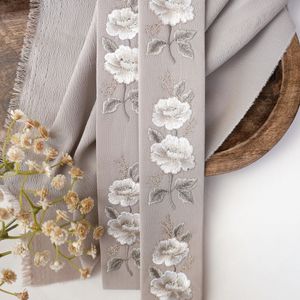 French Taupe Embroidery 384 With Soft Gold Product Image