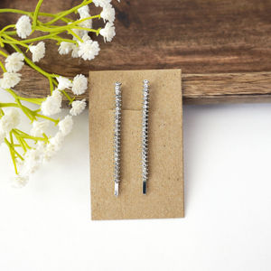 Silver Rhinestone Straight Hair Clips Product Image