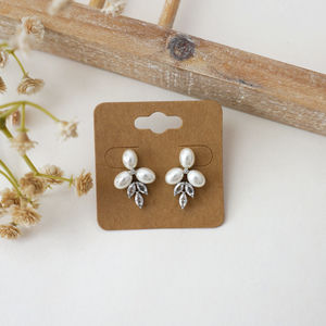 Pearl And Marquise Crystal Stud Earrings Product Image