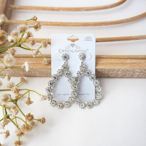 Silver Crystal Dangle Earrings Product Image