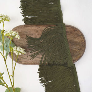 Olive Green Fringe Trim Product Image