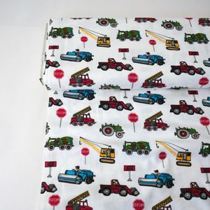 Flannel Children's Printed Heavy Machinery Fabric Product Image