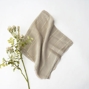 French Taupe Silver And Gold Lurex Ella Scarf Product Image