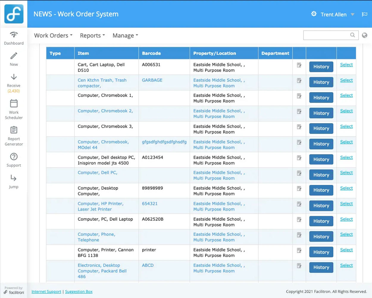 Facilitron Work Management