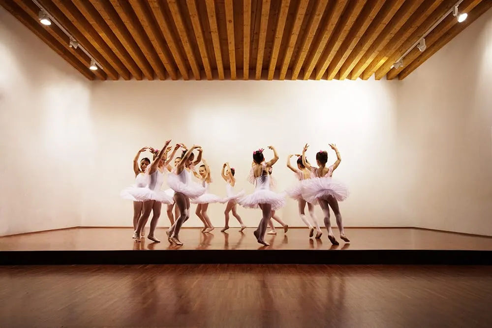 Dancers rehearsing in a studio