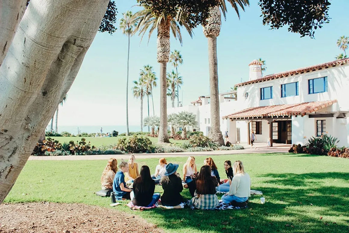 Church community gathering for a picnic