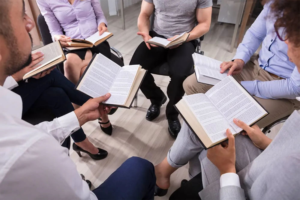Religious groups gathering in a community space