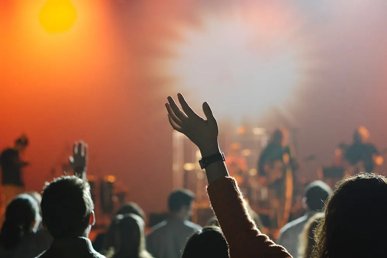 Congregation gathered for a worship service