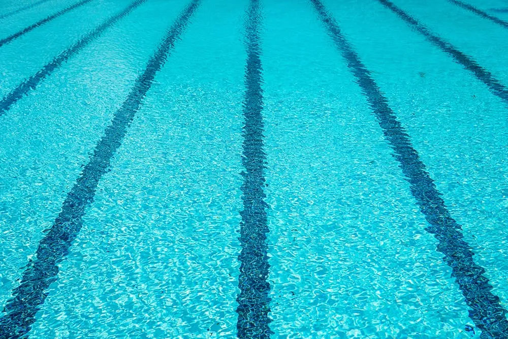 Indoor swimming pool with lanes