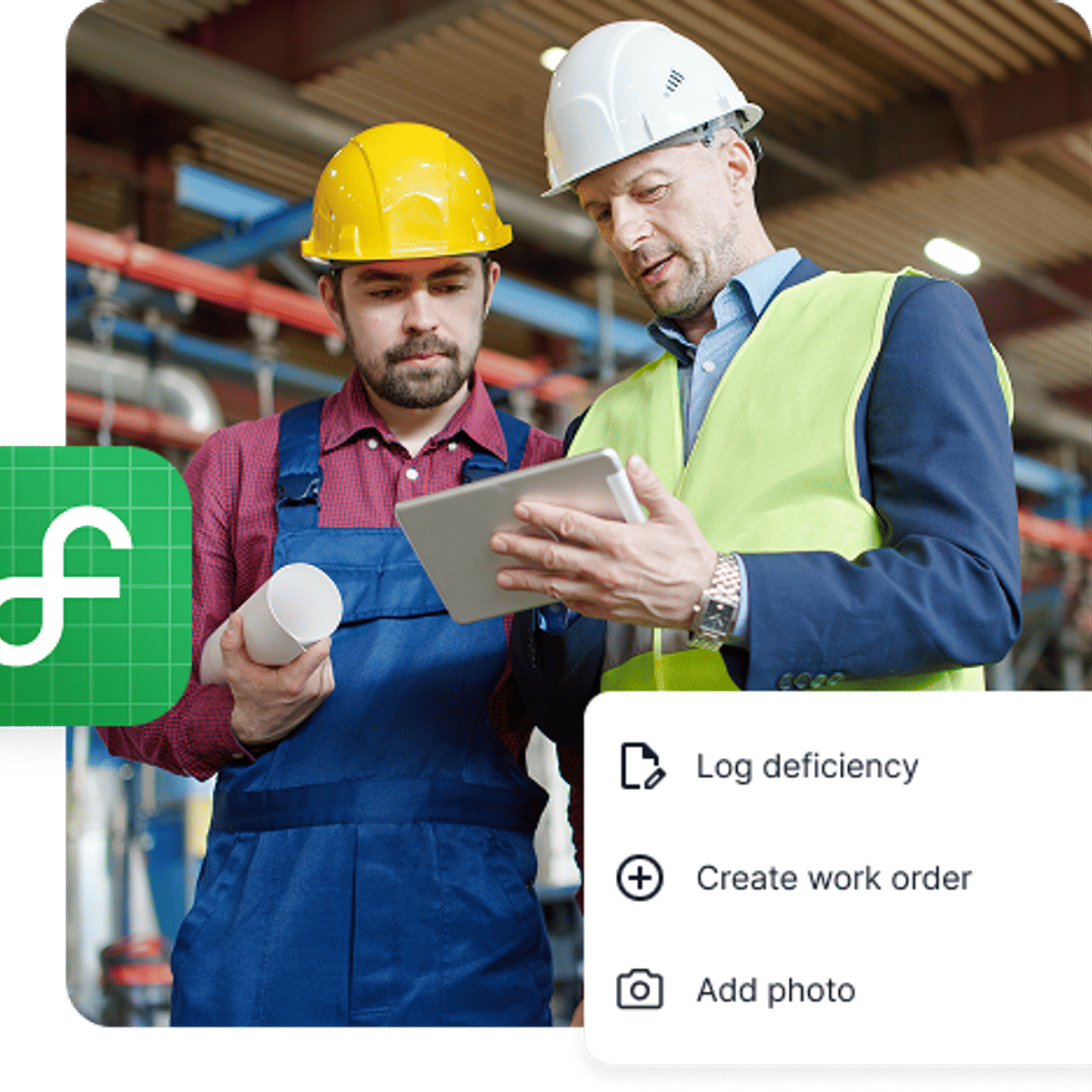 Facilitron FIT mobile app interface with task management features