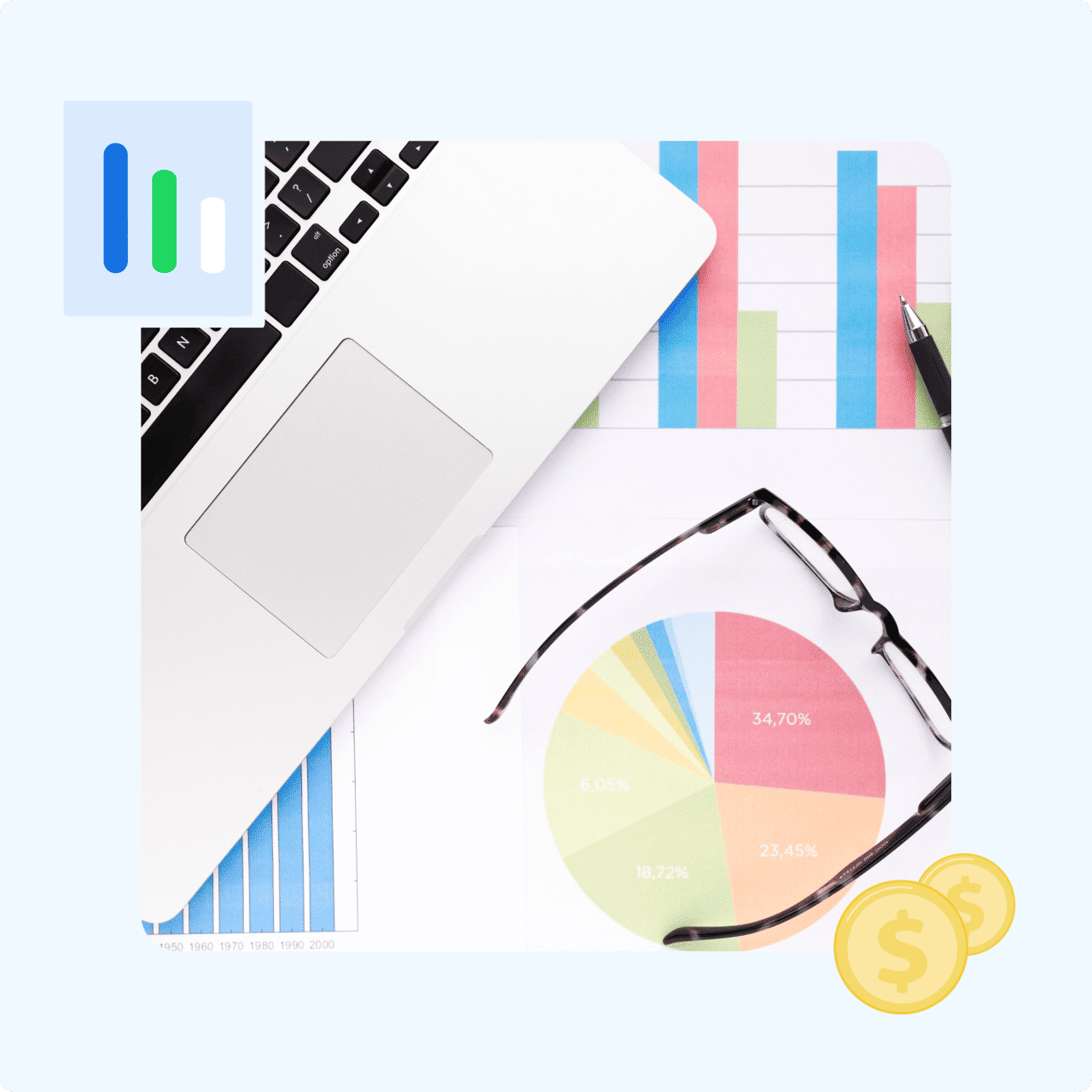 Data visualization and analytics charts