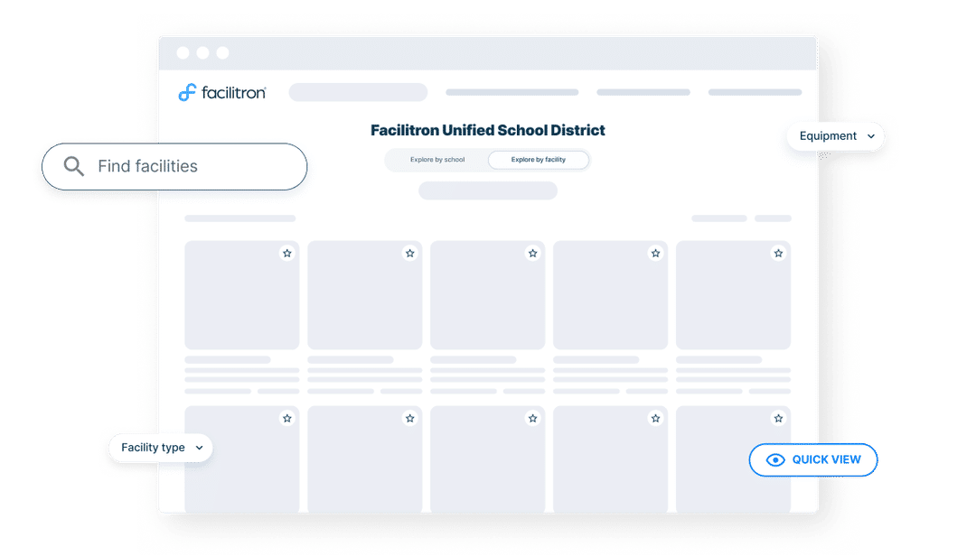 Facilitron S&R online booking interface