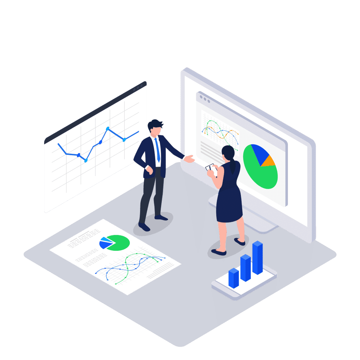 Facilitron Works dashboards and reporting platform illustration