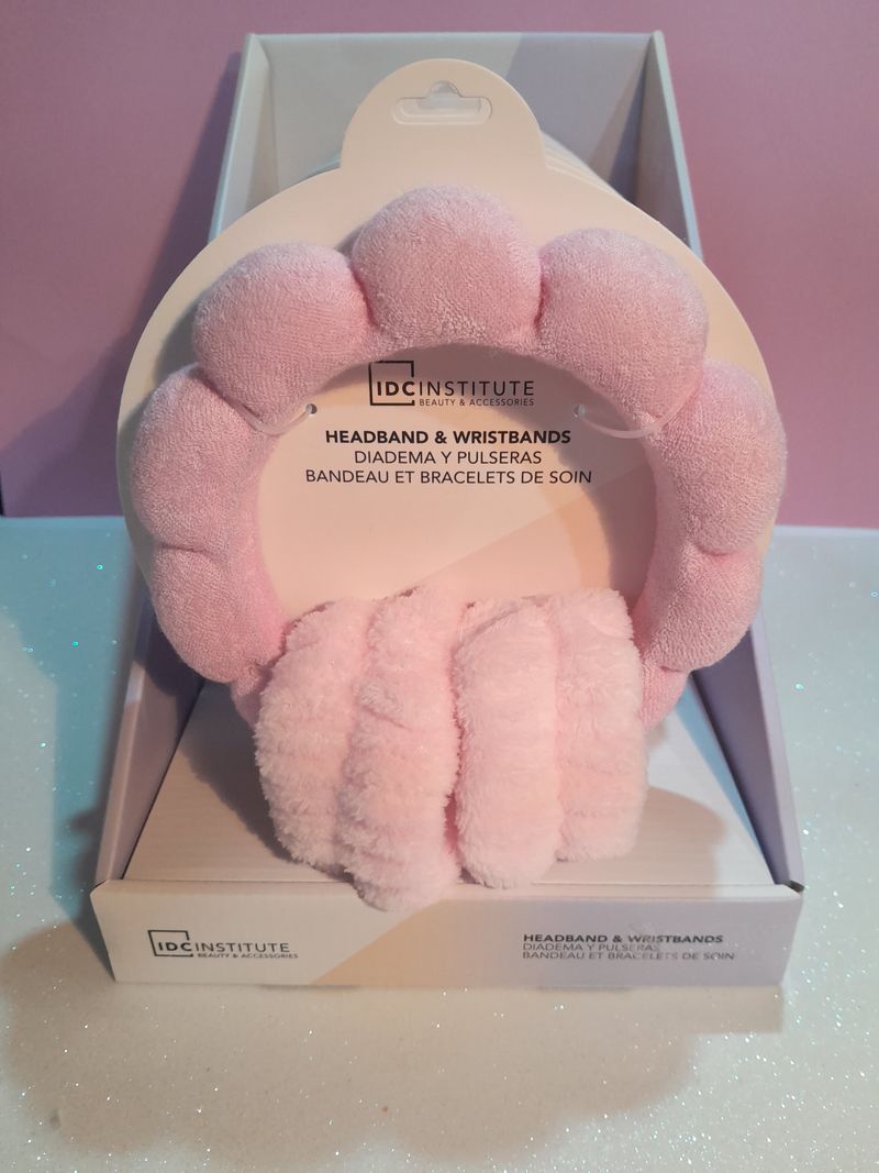 Set Diadema y Muñequeras Limpieza Facial Skincare IDC Institute.