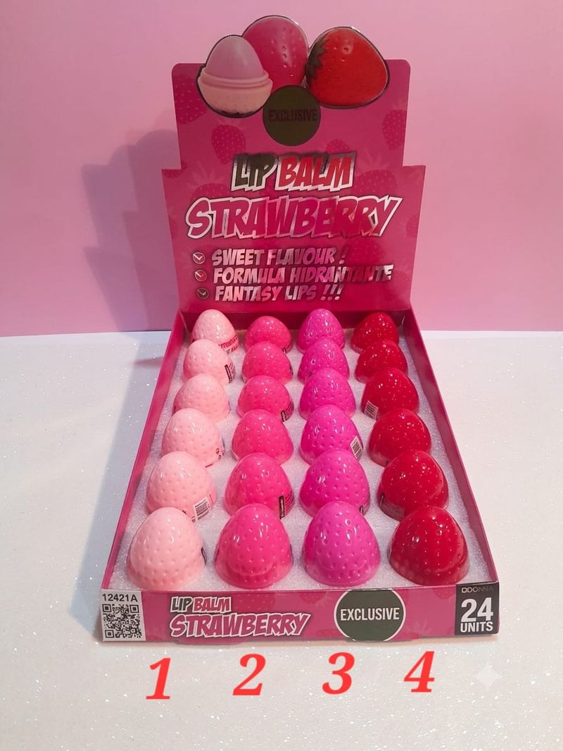 Bálsamo Labial Fresa 4 colores.