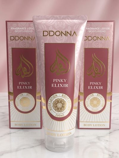 Loción Corporal Pinky Elixir, esencia árabe D'Donna.