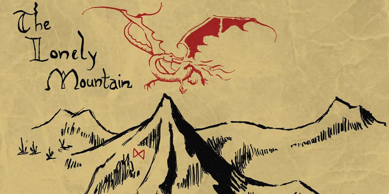 A map showing Smaug and the Lonely Mountain
