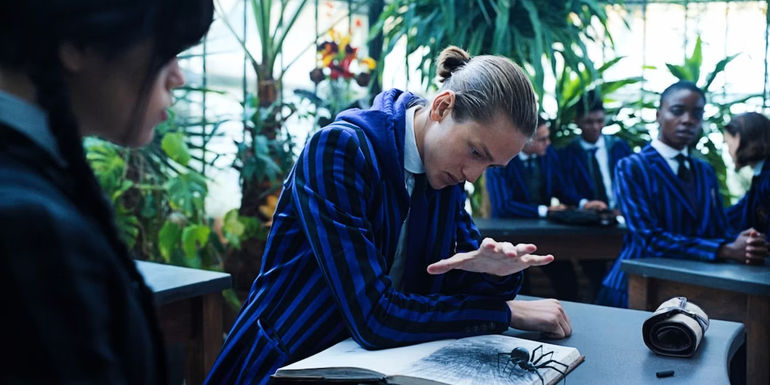 Xavier uses his powers during class in Wednesday season 1