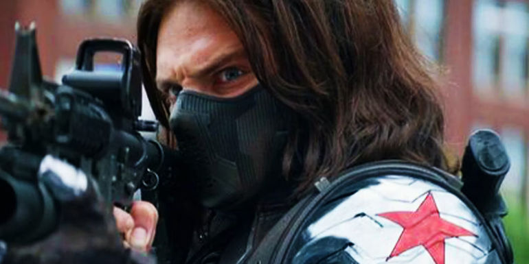 Bucky Barnes operating as the Winter Soldier in Captain America The Winter Soldier