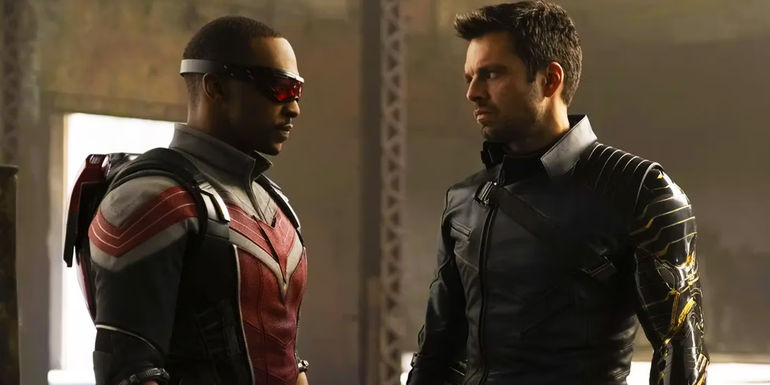 Bucky Barnes with Sam Wilson in The Falcon and the Winter Soldier