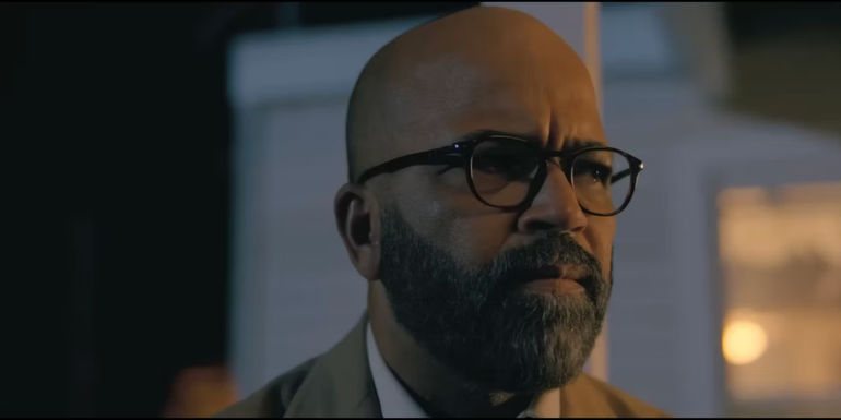 Jeffrey Wright as Thelonious Monk Ellison in American Fiction.
