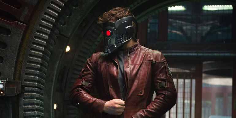 Guardians of the Galaxy Star-Lord wearing his Helmet and zipping up jacket