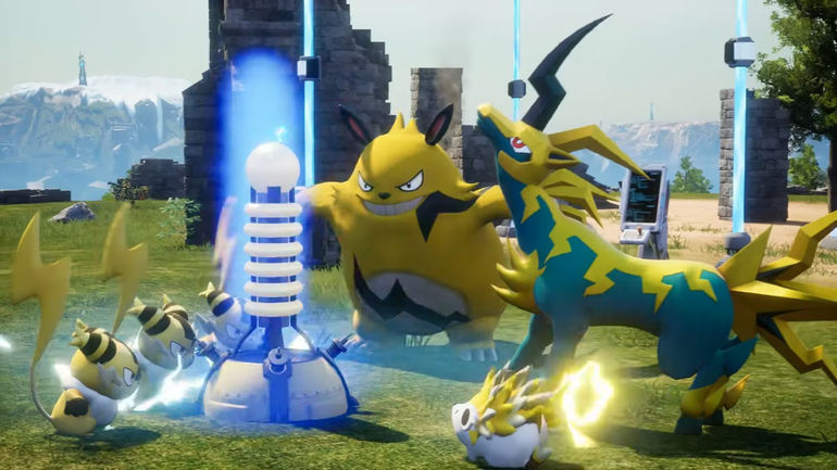 A group of Electric Pals in Palworld