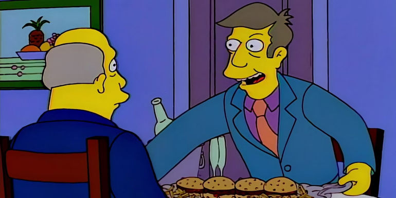 Principal Skinner serves steamed hams in The Simpsons