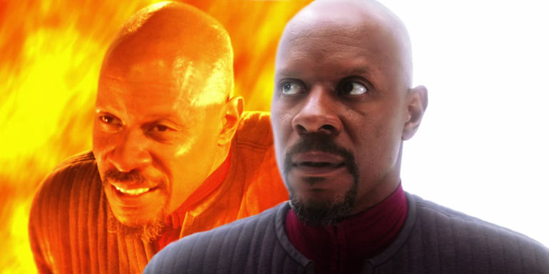 Sisko in the fire caves and the Celestial Temple in Star Trek: DS9