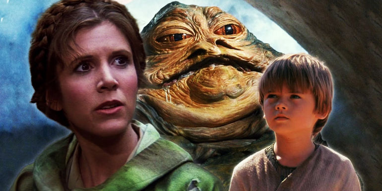 Leia, Jabba the Hutt, and Anakin Skywalker.