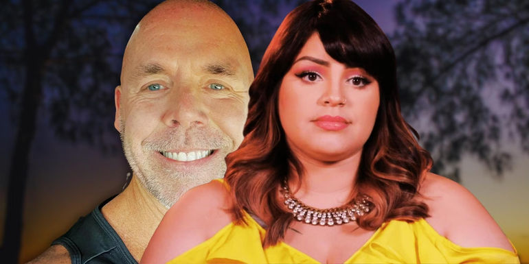 90 Day Fiancé’s Tiffany Franco looking serious and Scott Wern smiling