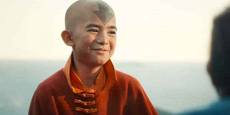 Aang smiling in the new live action Avatar The Last Airbender trailer