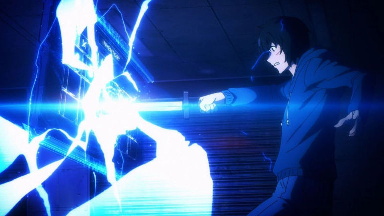 Sung Jin-Woo pulling a sword out of his inventory (Image via A-1 Pictures)