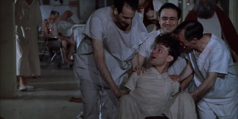 Billy with other patients in One Flew Over the Cuckoo's Nest