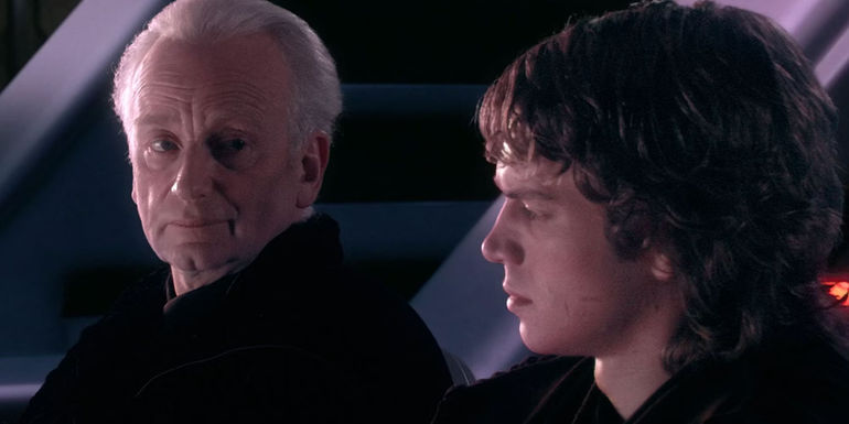 Chancellor Palpatine talking to Anakin in Star Wars Revenge of the Sith