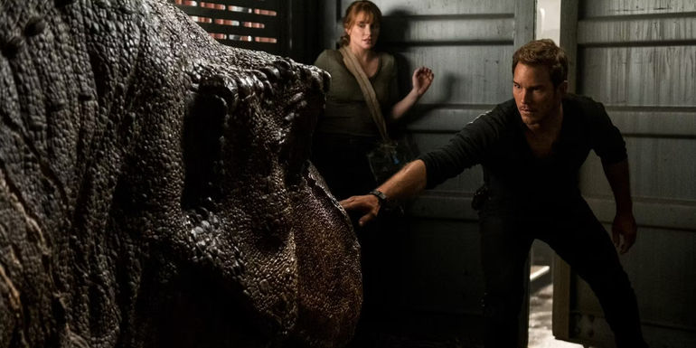 Owen confronting a dinosaur 