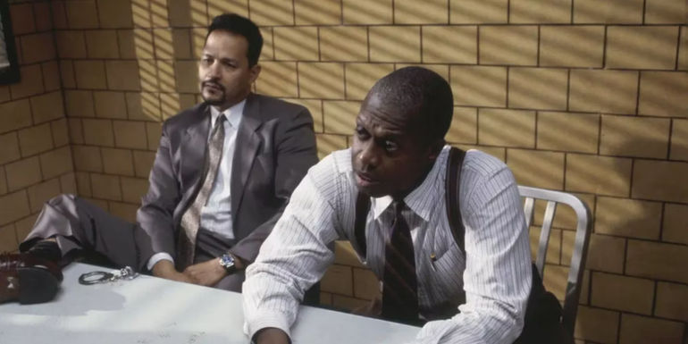 Pembleton (Andre Braugher) interrogating someone in Homicide Life on the Street