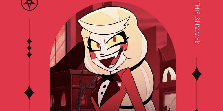Elsi Lovelock as Charlie Morningstar in a scene from Hazbin Hotel.