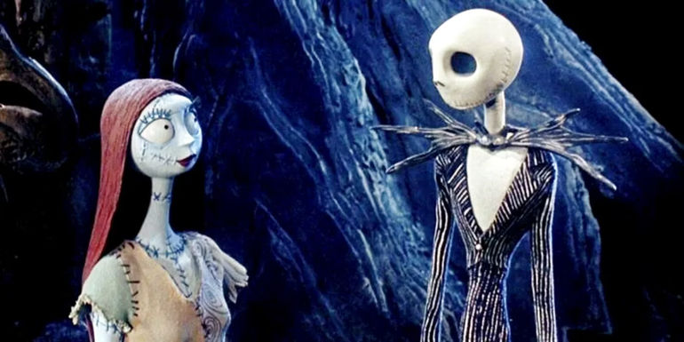 Jack and Sally in The Nightmare Before Christmas