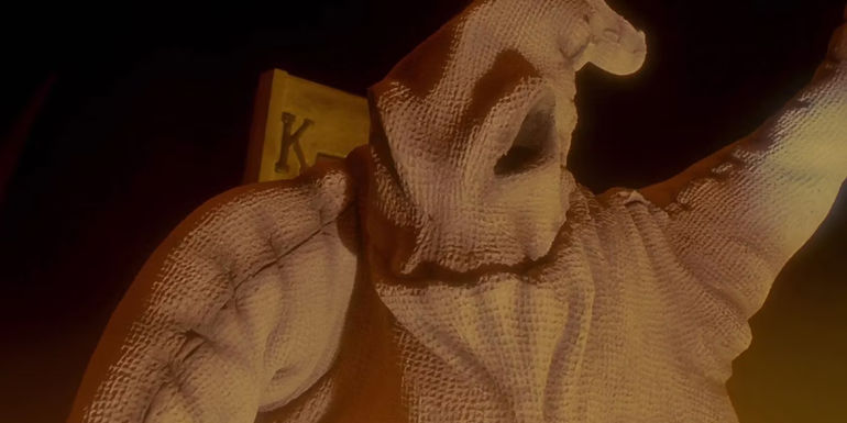 Oogie Boogie looking menacing in The Nightmare Before Christmas