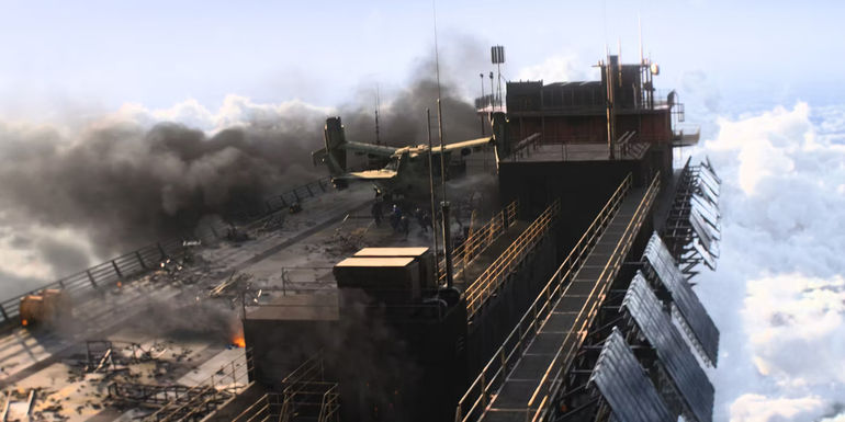 Dreykov's aerial Red Room facility in Black Widow